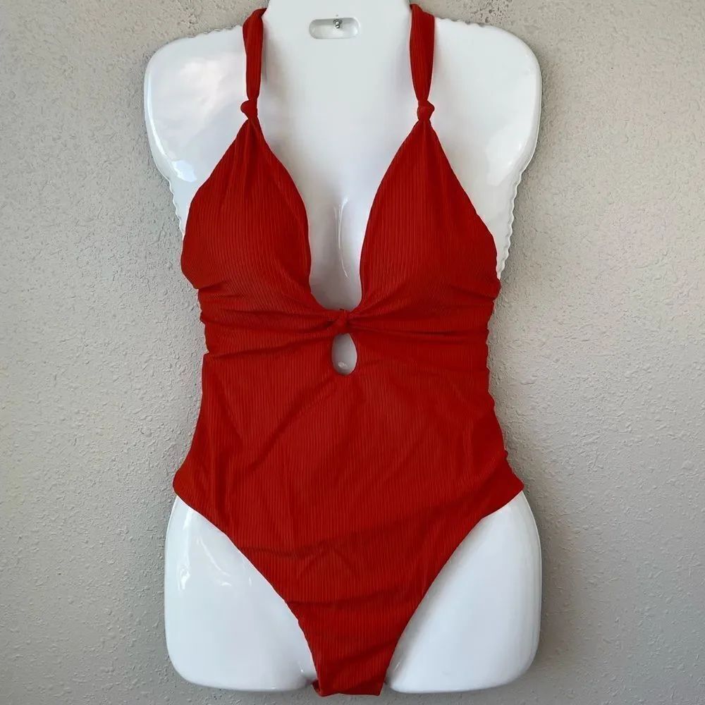 NWOT Bar III One Piece Knotted Swim Suit Size M